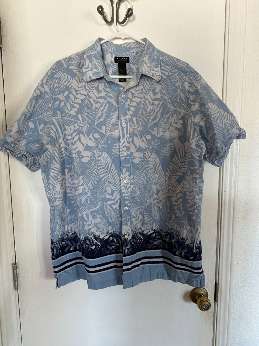 Axcess SIZE XL Blue Tropical Hawaiian Shirt Short Sleeves
